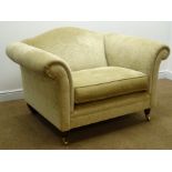 Laura Ashley Gloucester snuggler armchair, upholstered in Villandry Champagne farbic,