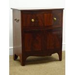 Early 19th century inlaid mahogany commode, hinged up and over lid, shaped apron, bracket feet, W60,