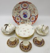 Three early 20th century Royal Crown Derby Imari coffee cans and saucers no.