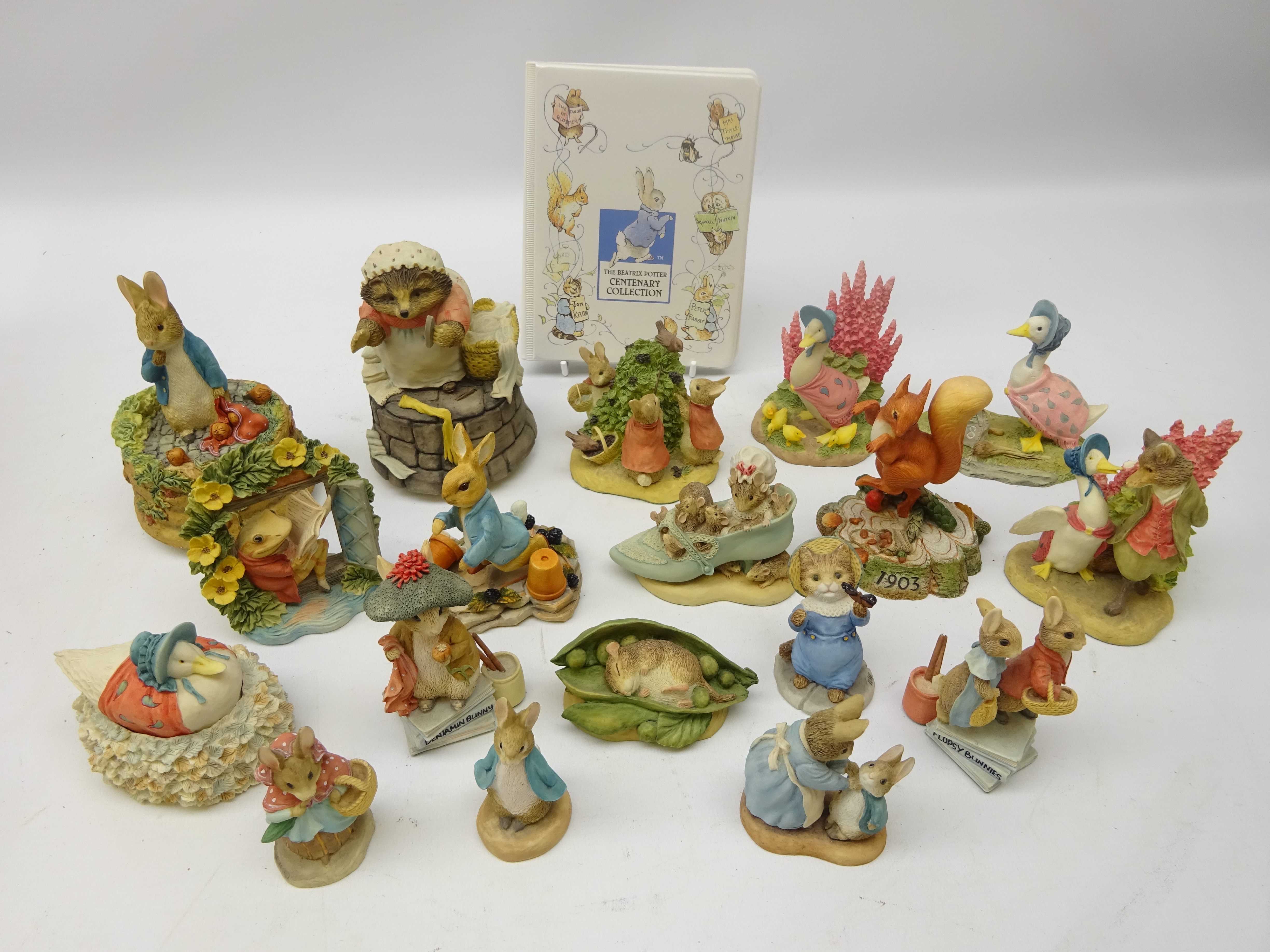 Three Westminster Editions 'The Beatrix Potter Centenary' figures; Jemima Puddle-Duck 1908,