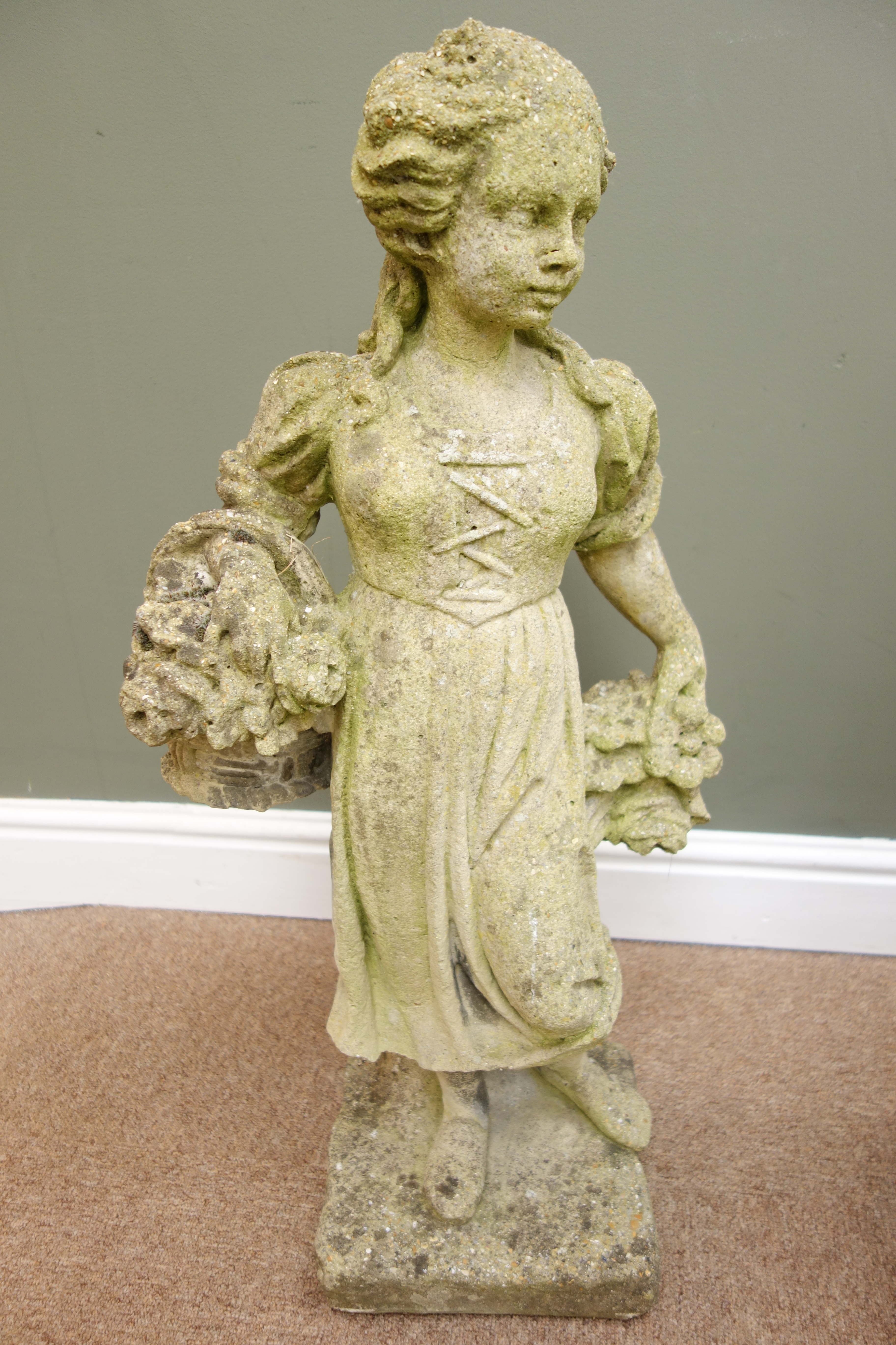 Two composite stone garden figures, H74cm Condition Report <a href='//www. - Image 4 of 4