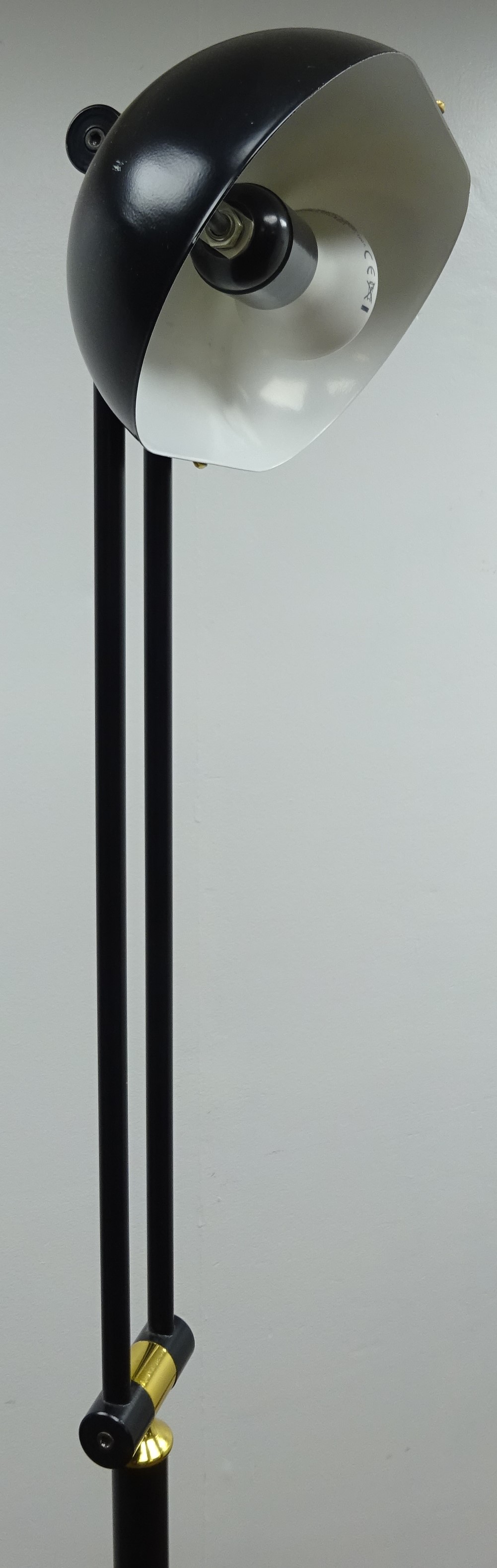 Adjustable black and gold finish standard lamp, - Image 2 of 2