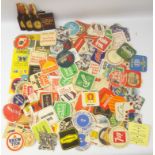 Collection of beer mats including Mackeson, DD, Tetley, Bass, Whitbread, Webster's, Ramsden's,