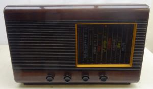Vintage Pye walnut cased mains radio,