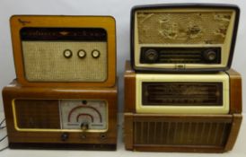 Four vintage radios; Regentone walnut cased radiogram, G.E.