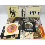 Collection of vinyl LPs including The Beatles 'Help!', 'Revolver',