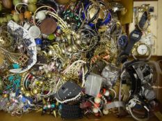Collection of costume jewellery and watches including Seiko 5 automatic wristwatch,