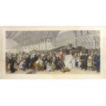 'The Railway Station', 19th century engraving by Francis Holl, after William Powell Frith, pub.