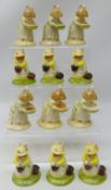 Six Brambly Hedge 'Mrs Toadflax' figures DBH11 and six 'Primrose Picking' DBH33,