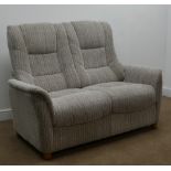 Beavers Shangri-La two seat sofa, upholstered in wheat fabric,