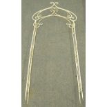 Cream painted metal garden arch arbor, H240cm,