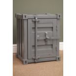 Industrial style shipping container bedside/lamp cabinet, W46cm, H56cm,