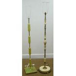 Brass and marble effect standard lamp (H130cm) and a similar standard lamp (H122cm)