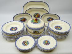 Spode Tudor pattern forty-seven piece dinner service comprising fifteen dinner plates,