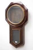 Victorian oak and mahogany wall clock case,
