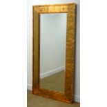 Large copper finish bevel edge mirror, W180cm,