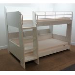 Julian Bowen Domino bunk bed, white finish, two mattresses, W198cm, H161cm,