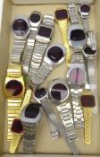 Collection of LED ladies & gents stainless steel quartz wrist watches incl. Ajanta, Pateau, K.I.