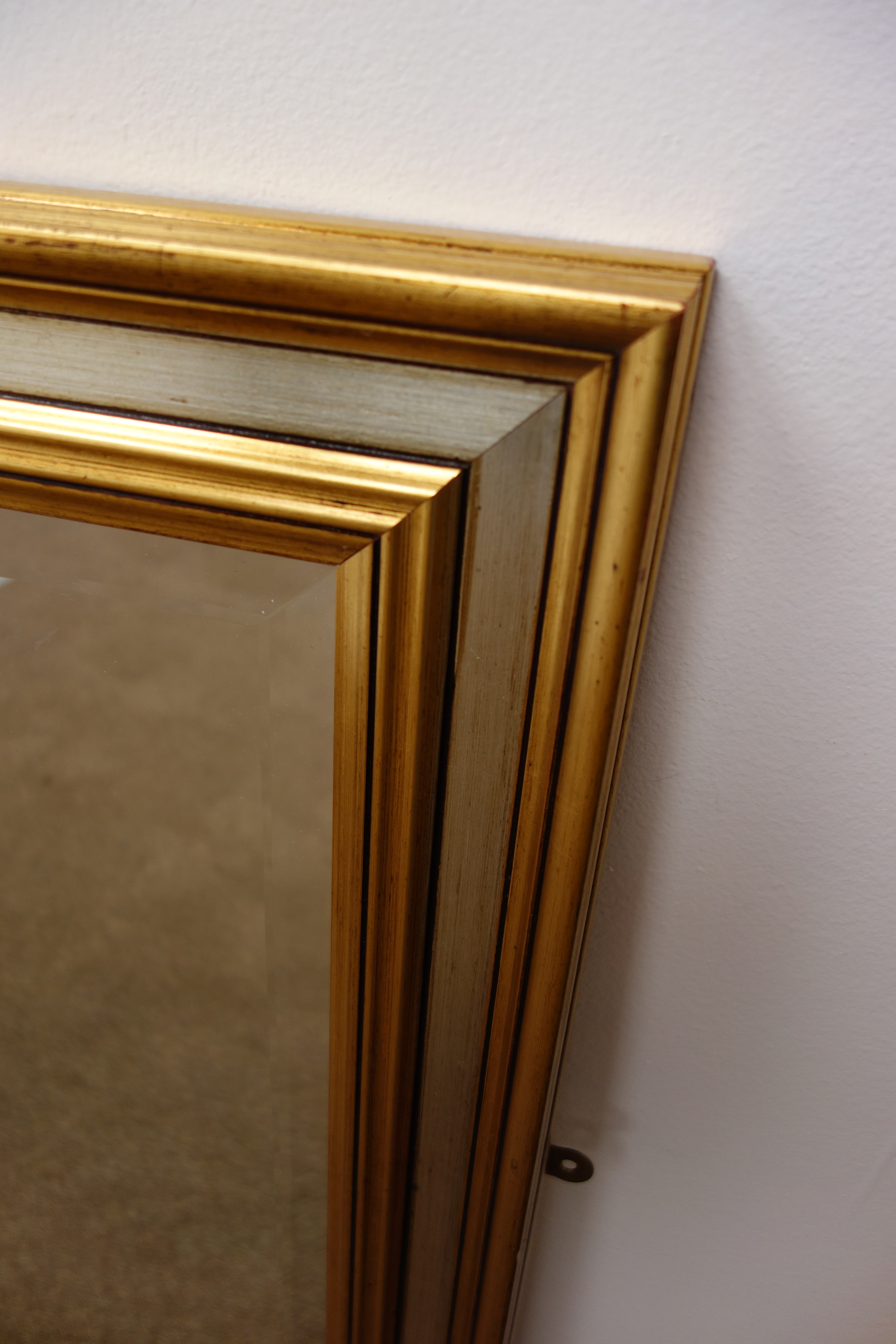 Large gilt framed bevel edge wall mirror, W135cm, - Image 2 of 2