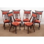 Set six Edwardian mahogany dining chairs,