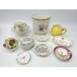 Vista Alegre porcelain wine cooler decorated with floral sprays on plain ground,