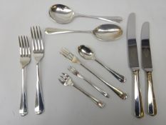 Canteen of Sheffield plated rat tail cutlery,