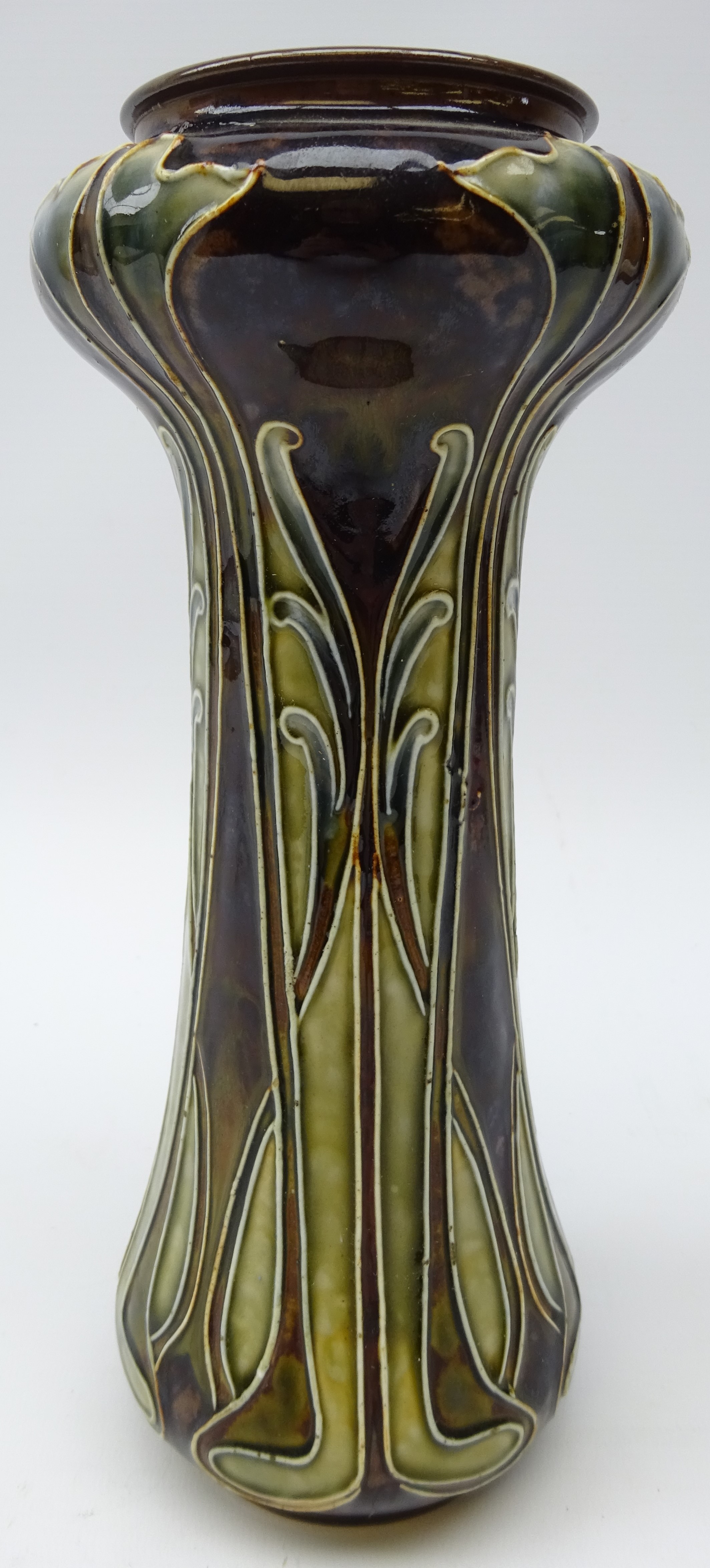 Art Nouveau Doulton Lambeth tubeline vase of waisted form, designed by Mark Marshall no. - Image 2 of 3