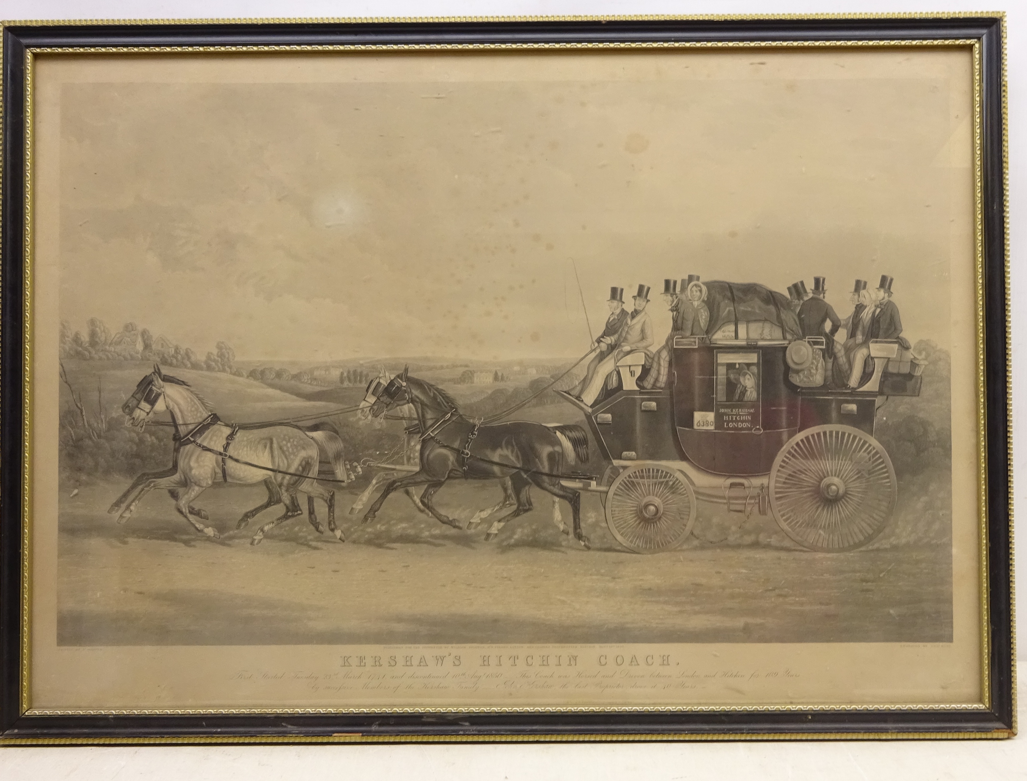 'Kershaw's Hitchin Coach', engraving by C Hunt after William Shayer, pub. - Image 2 of 2