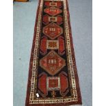 Azarbaijan brown ground rug, geometric pattern,