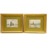 Fishing Boats off Shore, two 20th century watercolours signed by Austin Smith, one dated 1915,