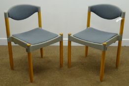 Hartmut Lohmeyer for Casala - 1980s pair 'Strax Casala' stackable chairs,