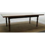 Large rectangular birdseye maple dining table, turned beech legs, 124cm x 244cm,