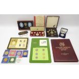 Collection of coins including; 1951 proof set, 1953 proof set, commemorative coins,