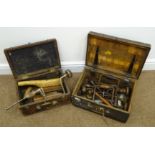 Mahogany box and pine box containing a selection of vintage tools Condition Report