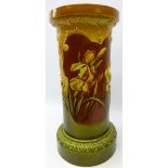 Late Victorian Bretby jardiniere stand of cylindrical form,