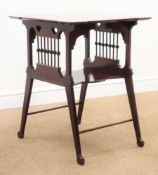 Early 20th century mahogany occasional table, shaped and pierced supports, joined by an under tier,