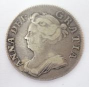 Queen Anne 1707 post union milled silver shilling,