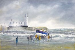 Scarborough Lifeboat Launching,