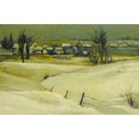 'Wolds Village Winter Landscape',