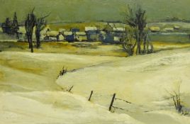 'Wolds Village Winter Landscape',