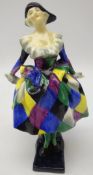 Art Deco Royal Doulton 'Harlequinade' figure designed by Leslie Harradine HN585 (1923-1938) H17cm