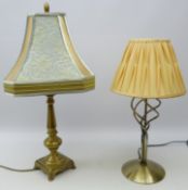 Bronze finish table lamp with shade,