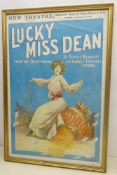 Lucky Miss Dean Theatre Poster, by Sidney Bowkett pub.