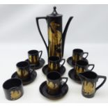 Portmeirion 'Phoenix' coffee service for six Condition Report <a href='//www.