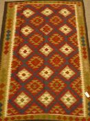 Maimana Kelim red and brown rug, 205cm x 136cm Condition Report <a href='//www.