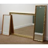 Large rectangular gilt frame bevel edge mirror (W112cm,