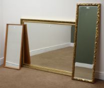 Large rectangular gilt frame bevel edge mirror (W112cm,