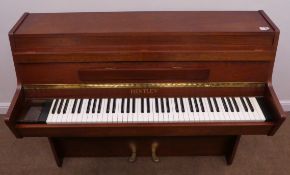 Bentley electric upright piano in mahogany finish case, W125cm, H99cm,