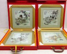 Portraits of Dogs, four Chinese transfer prints on porcelain dated 2005,