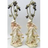 Pair figural three branch table lamps, H76cm Condition Report <a href='//www.
